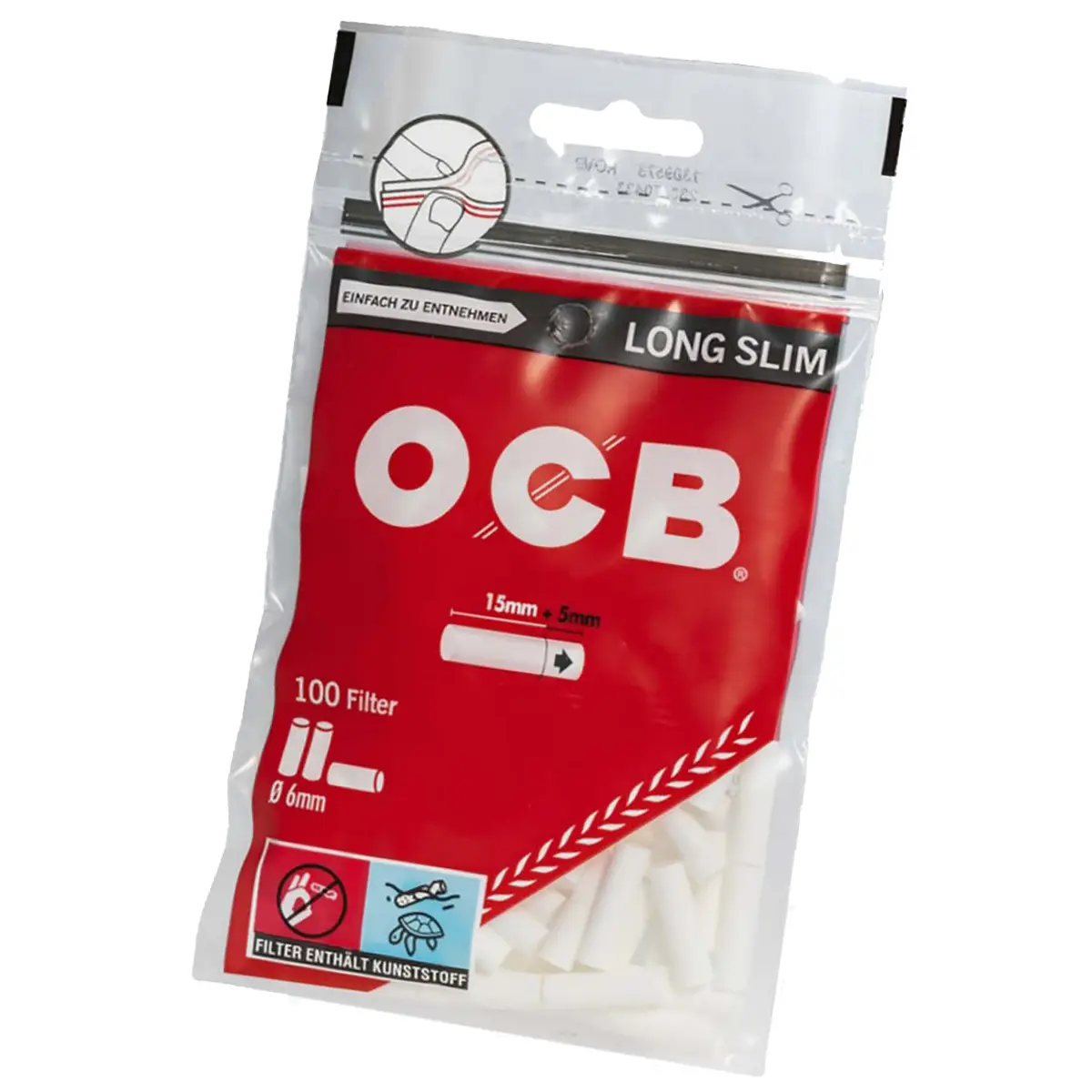 OCB cigarette filters Long Slim 6mm - 100 pieces