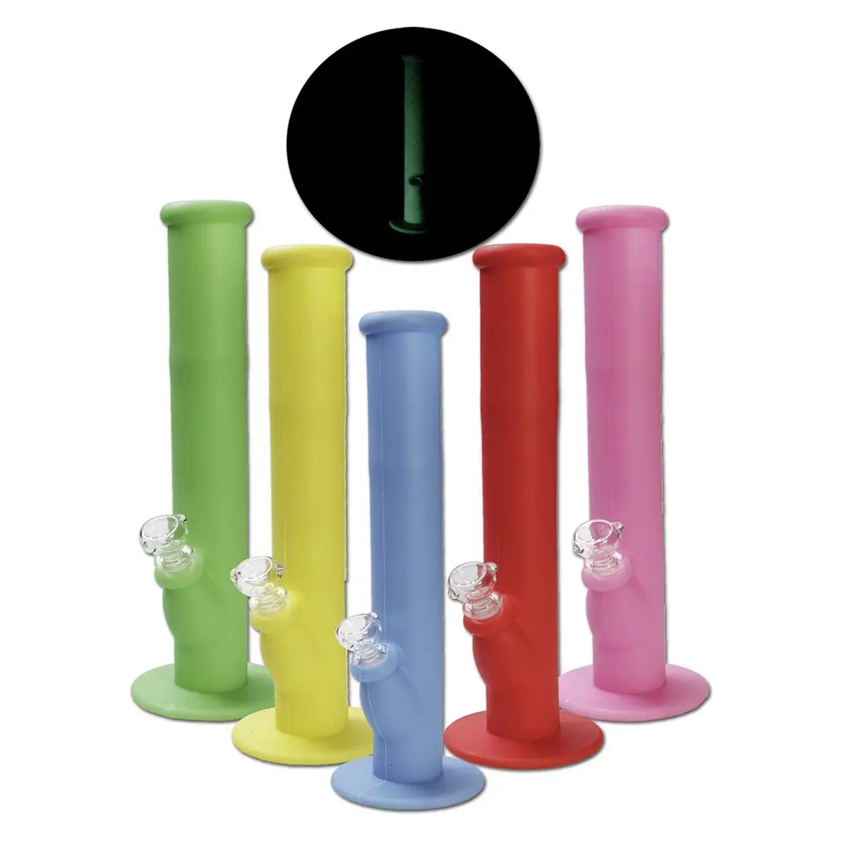 Silicone bong 'Glow' with glass bowl ICE