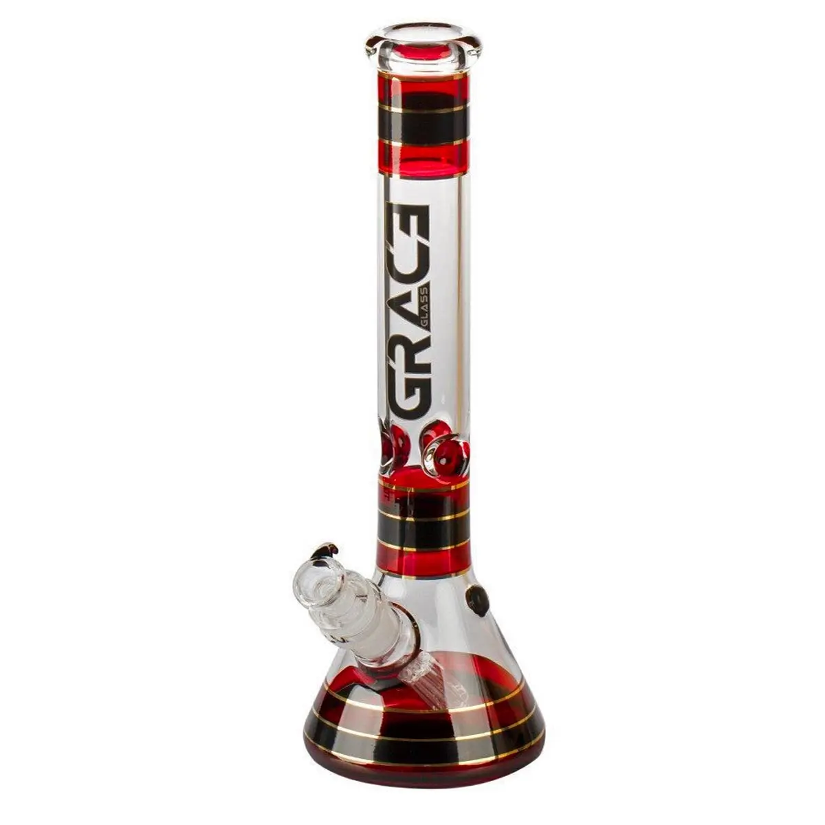 Grace Glass Bong 'Striped Series' - red