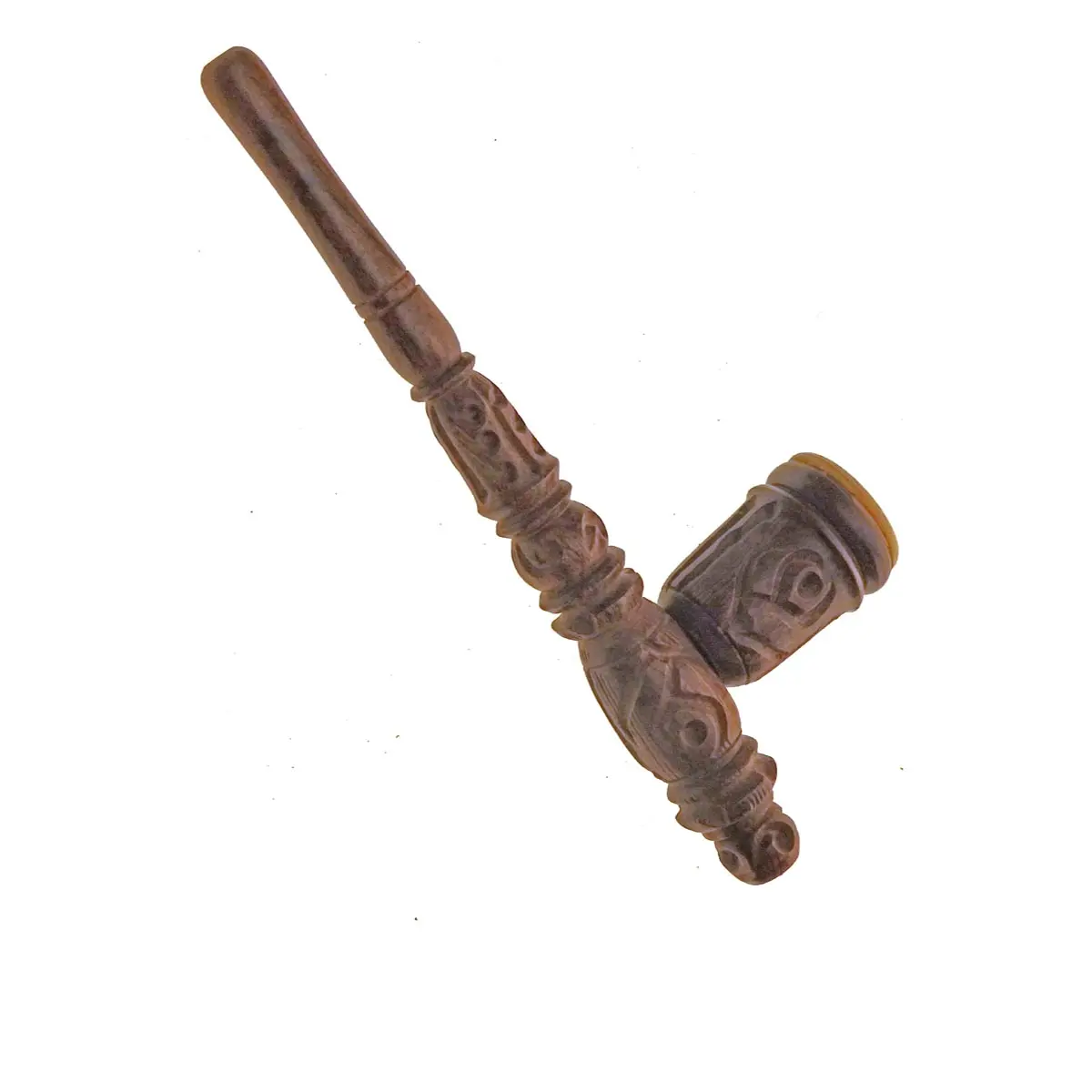 Wooden Pipe with Soapstone Insert 16,5cm