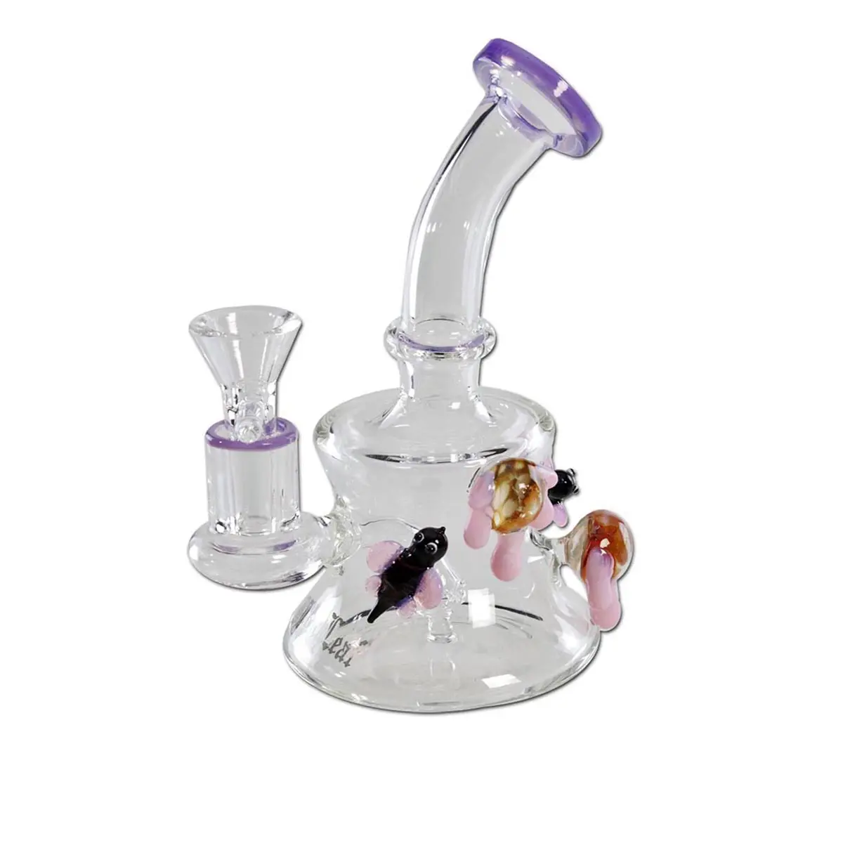 'Black Leaf' glass bubbler for herbs & oil - Bees