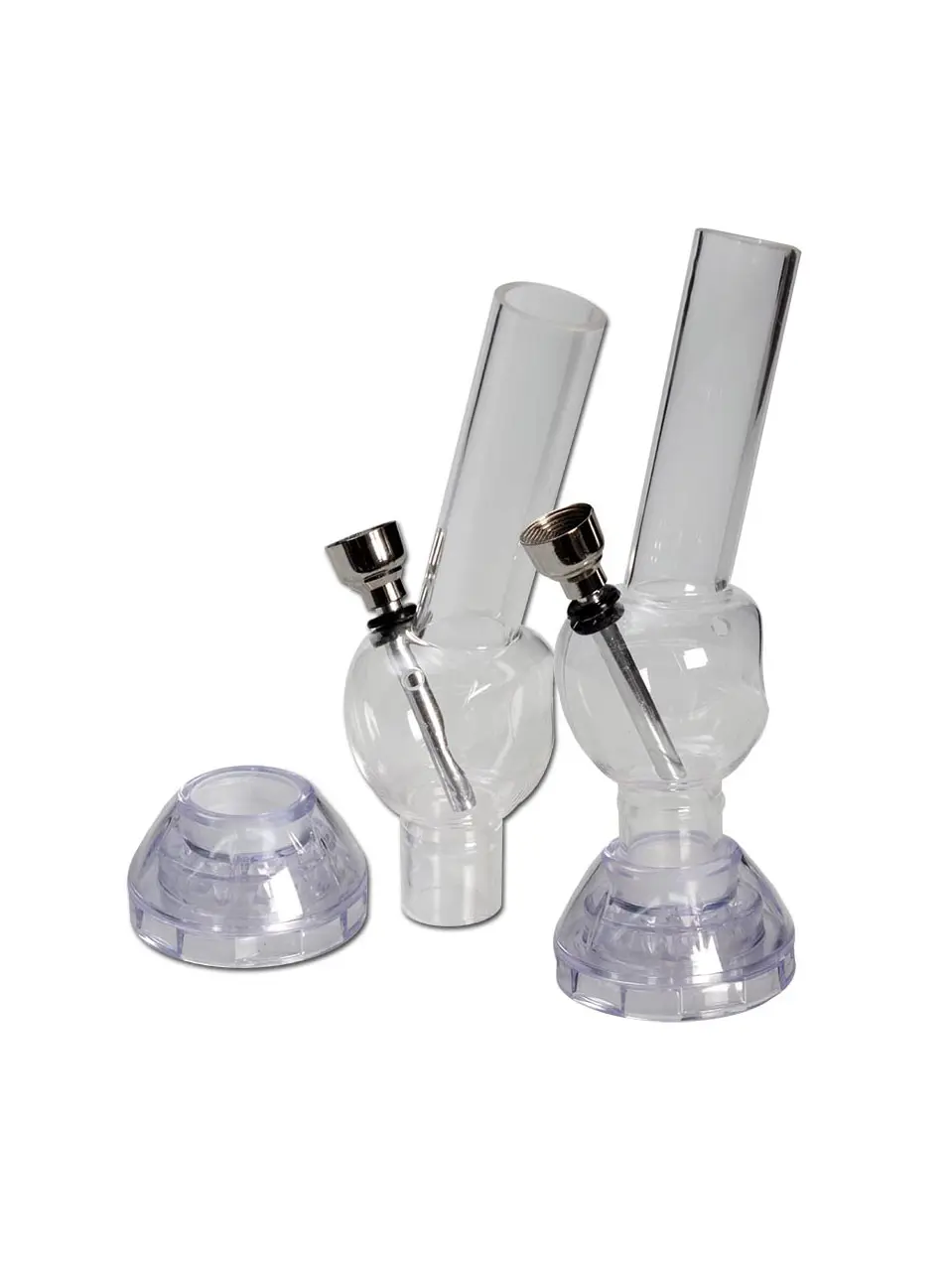 Mini Acrylic Bong + Grinder 17cm "Cone"