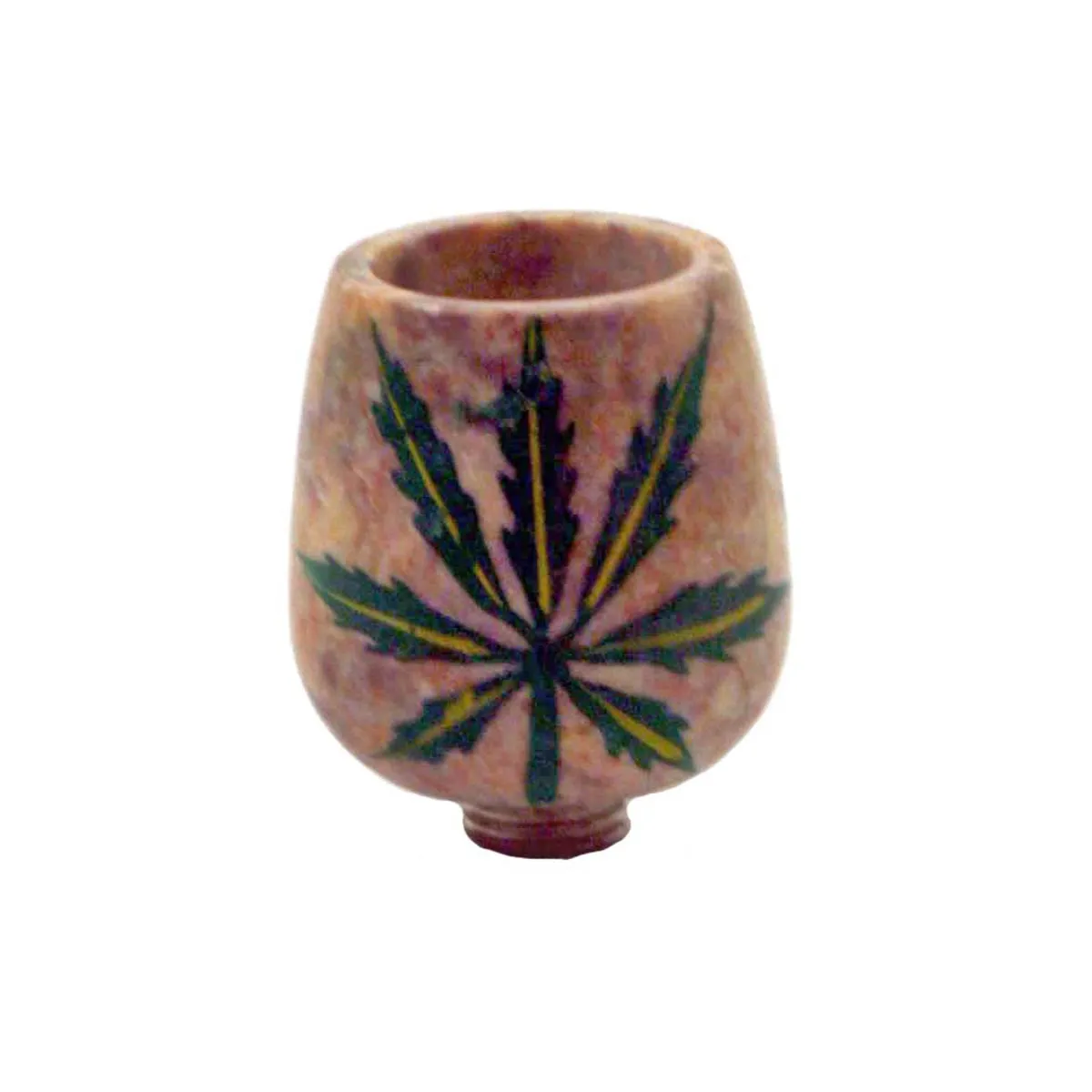 Stone Bowl medium with Hemp Leaf