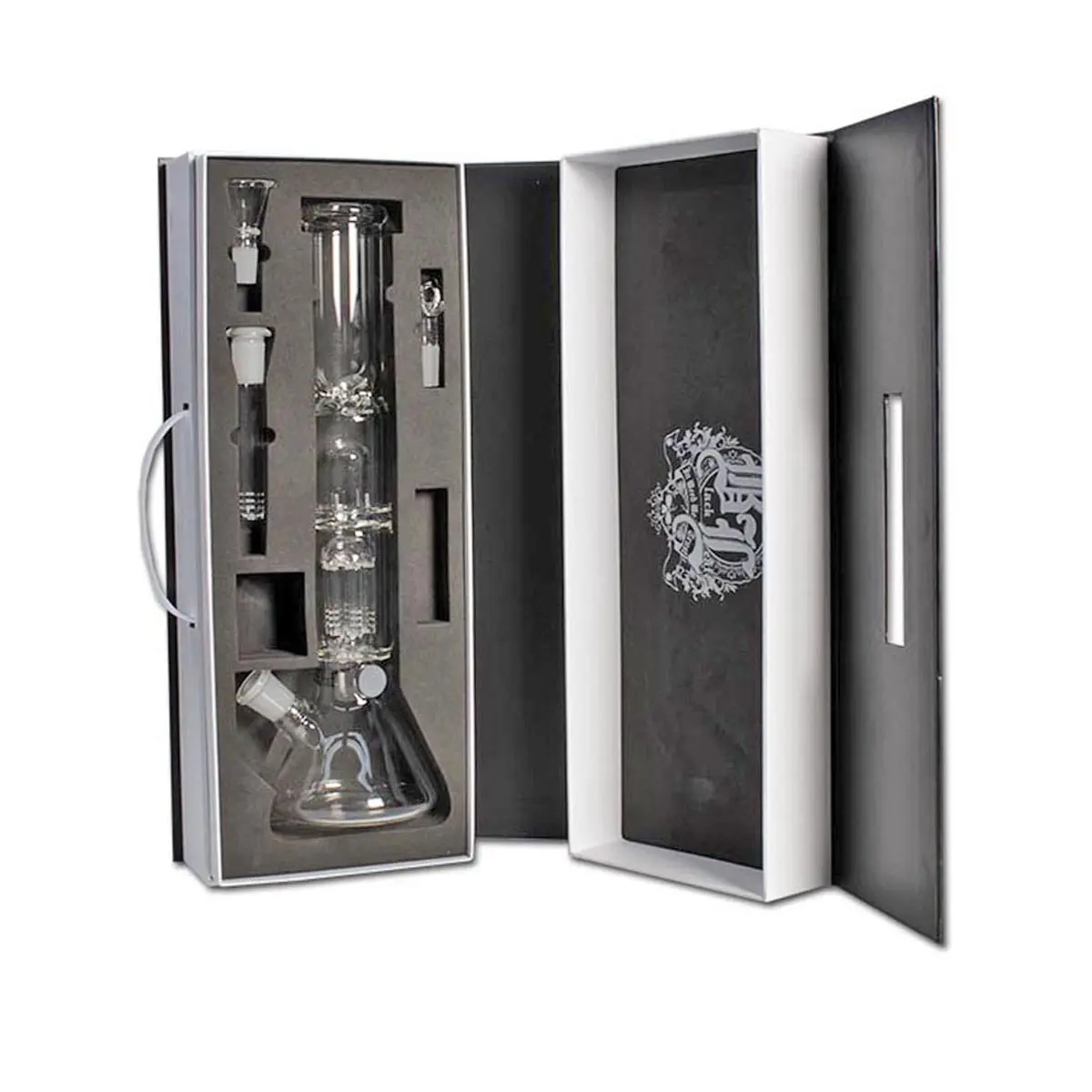 Black Leaf Boxed Ice Perc Bong with Oil