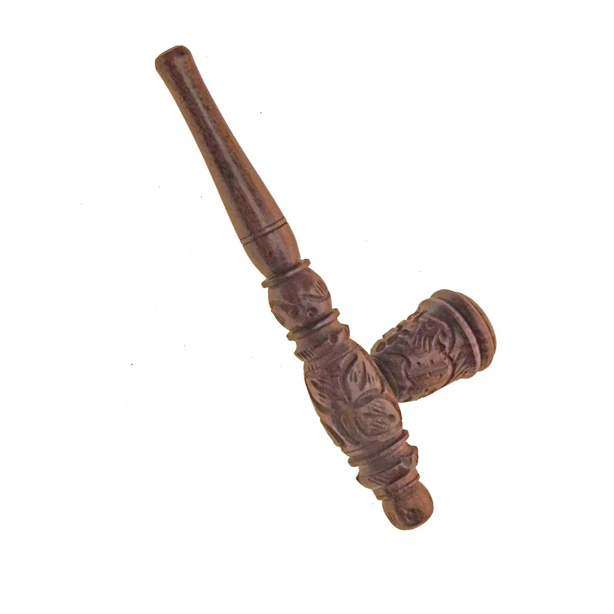 Wooden Pipe with Soapstone Insert 14cm