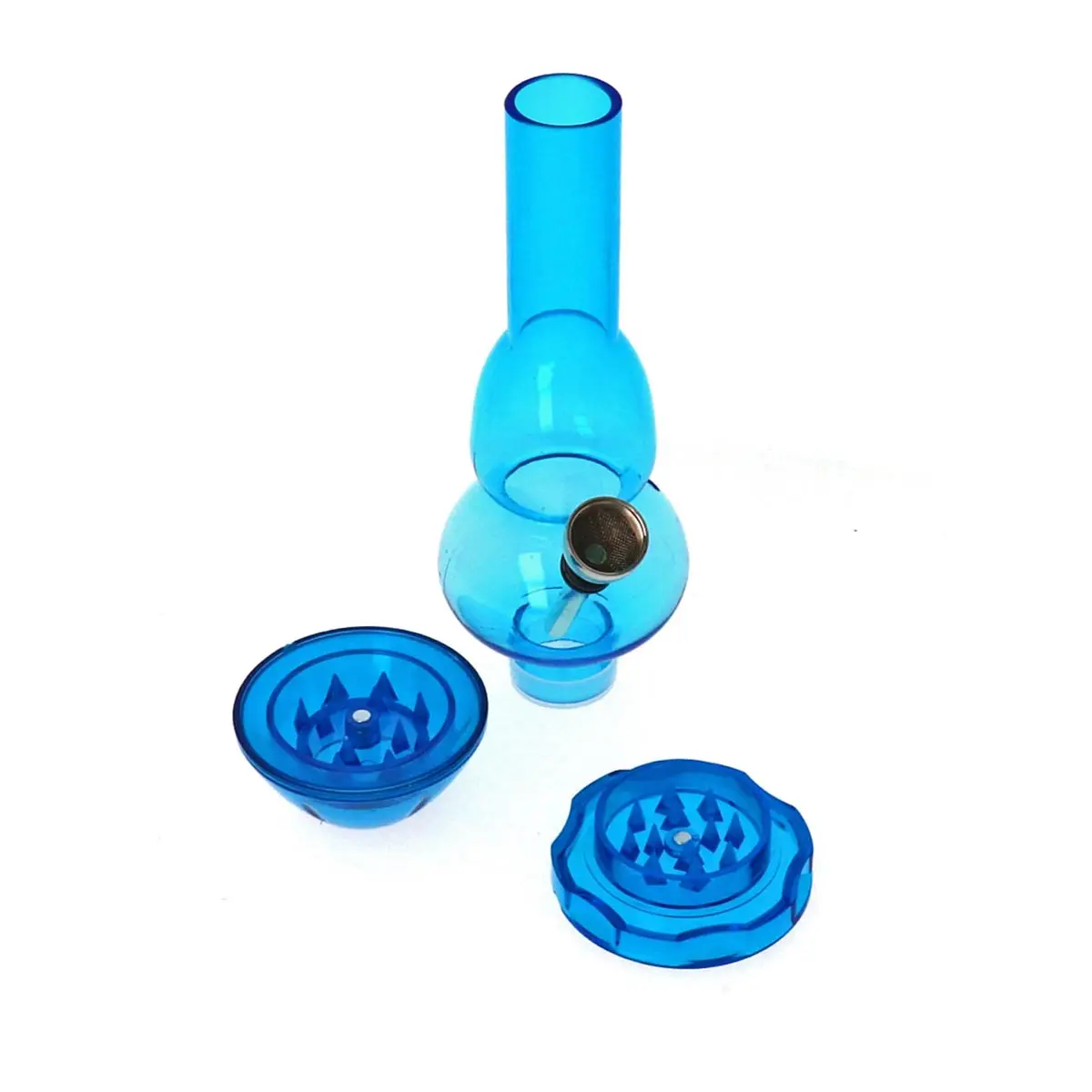 Mini Acrylic Bong + Grinder 17cm "Belly"