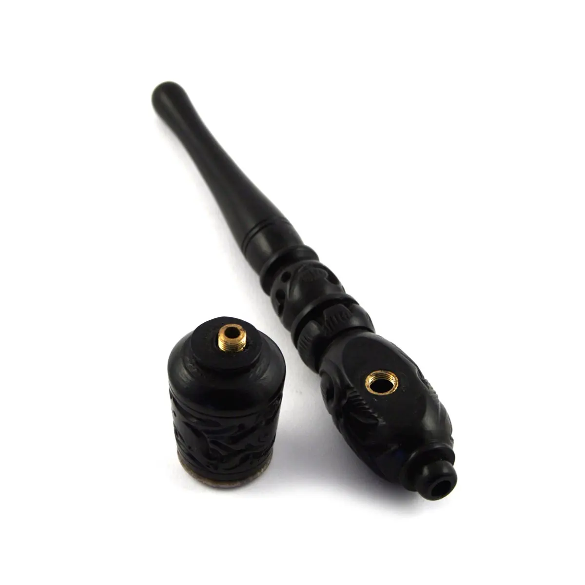 Solid wooden Pipe with soapstone screen