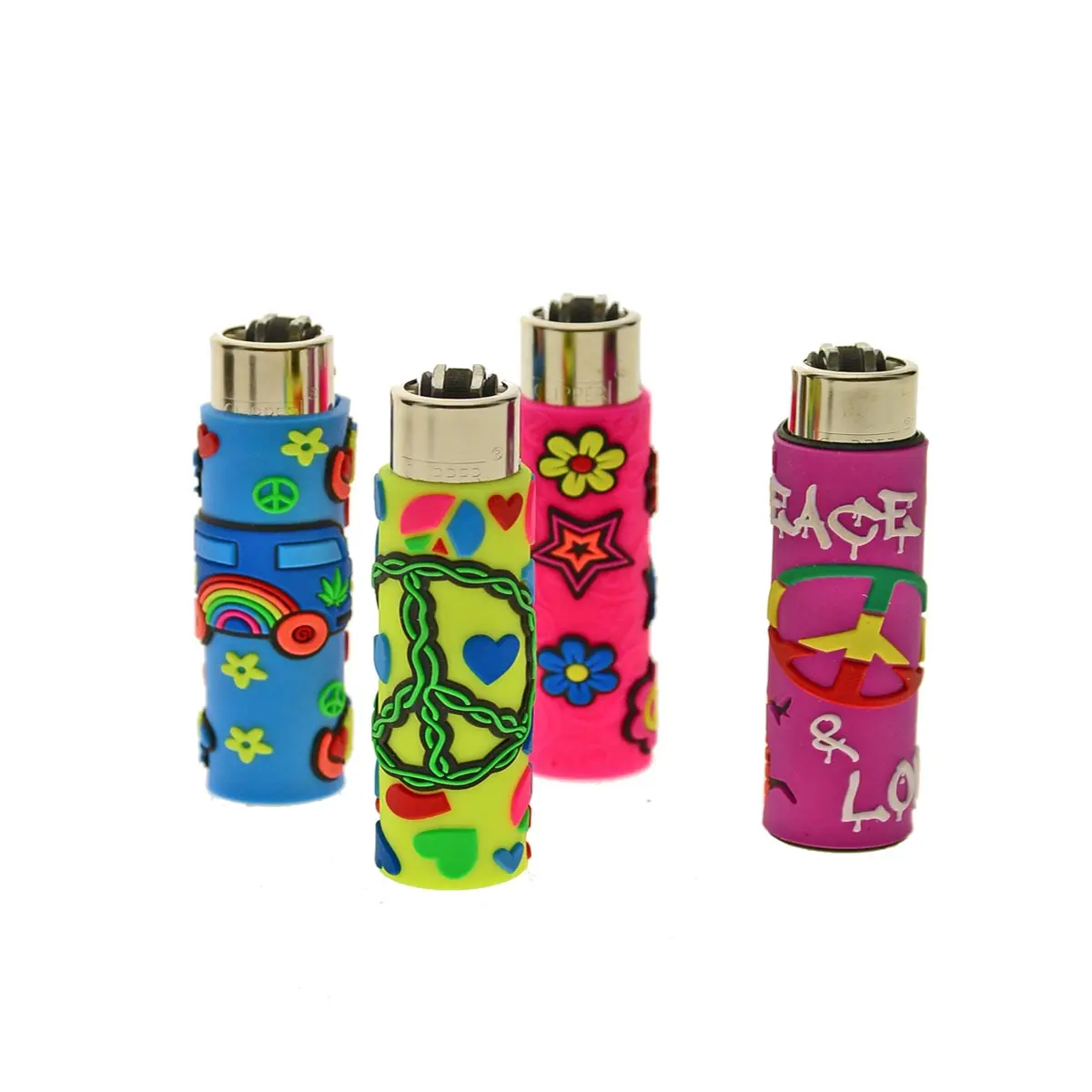Clipper lighter with silicone cover - Hippie