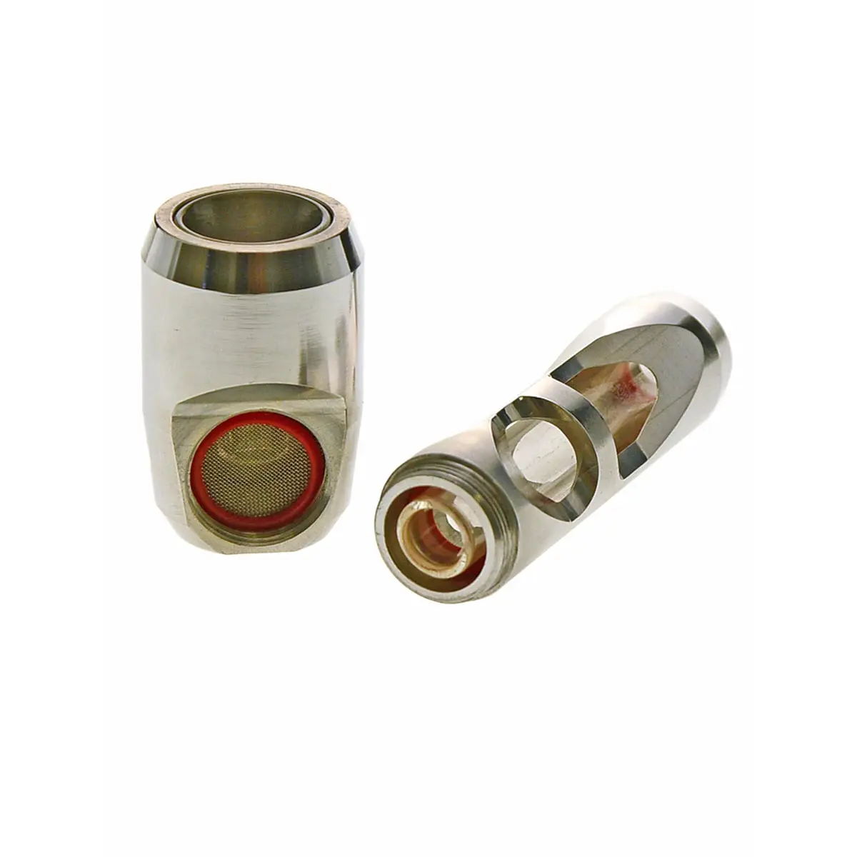 Hammer Metal Pipe with glass inlay silver