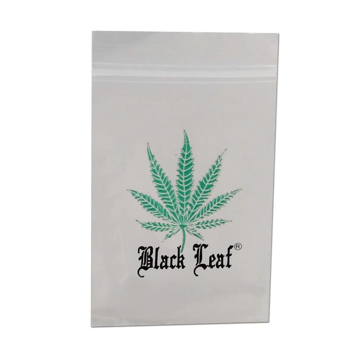 Zipper Bag Black Leaf 4 x 6 cm