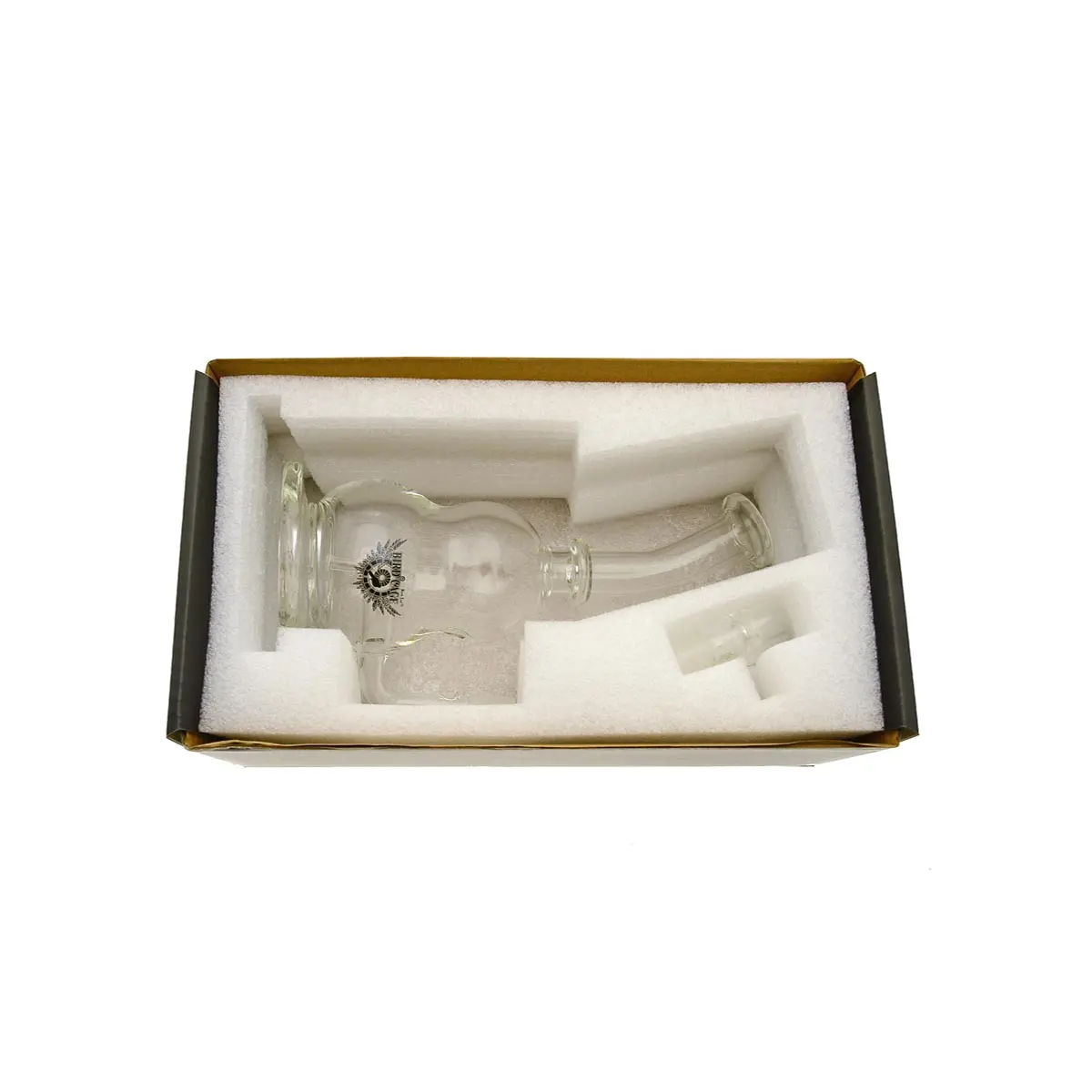 Black Leaf Bird Cage Glass Bong with Cage Percolator