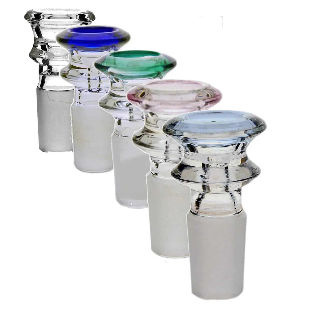 Glass bowl made of extra thick glass with coloured rim, 18,8mm 