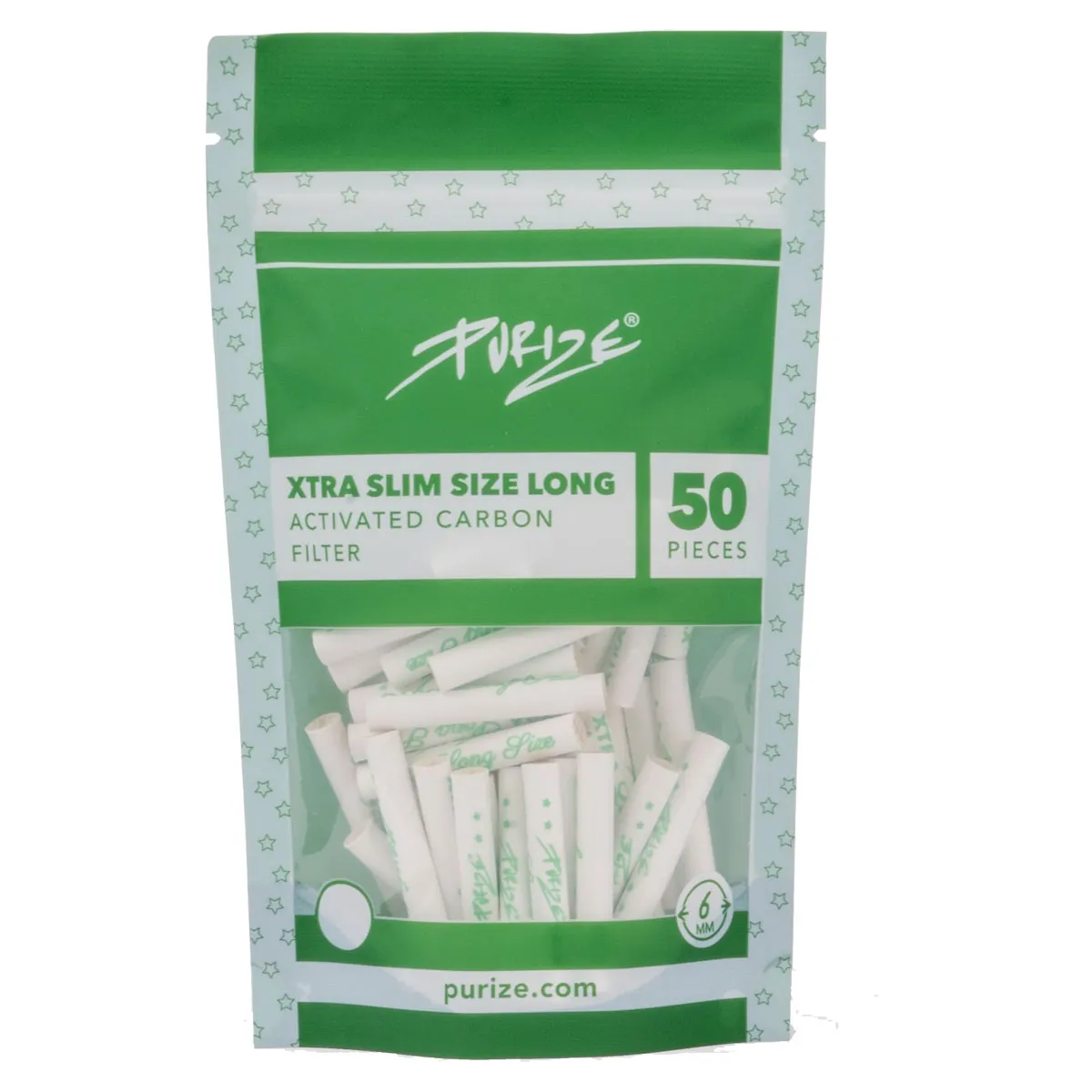 PURIZE® XTRA Long Size Filtro a carbone attivo 6mm - 50x