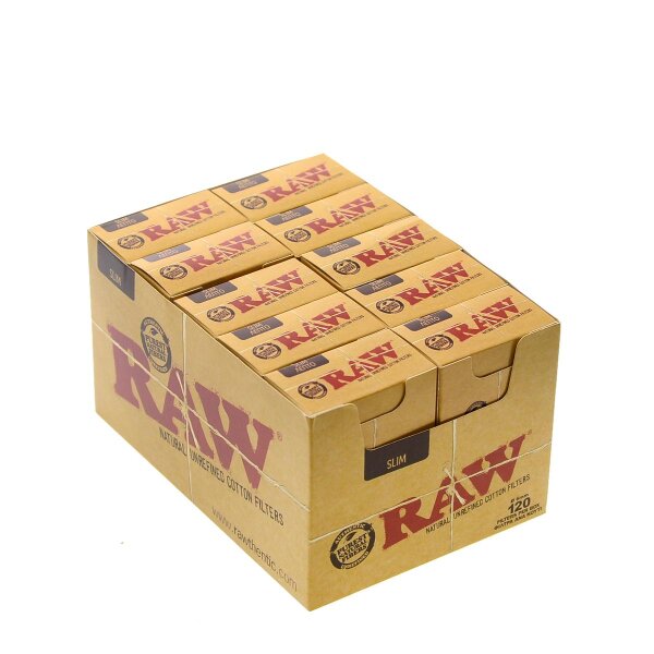 RAW Cigarette Filters Slim Box - 10 x