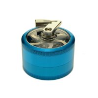 Grinder with window and crank 6cm - turquoise