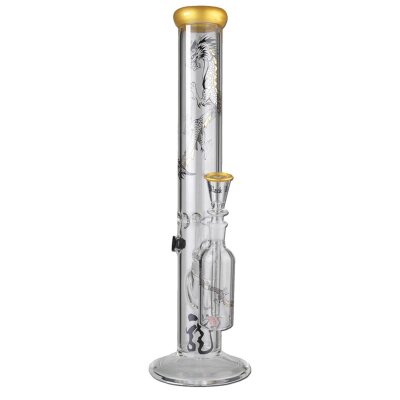 Black Leaf Bong GTI Golden Dragon straight ICE