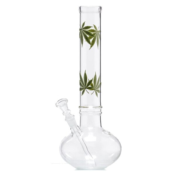 Multi Leaf Bong with Belly and Grip Grooves  35cm 14.5