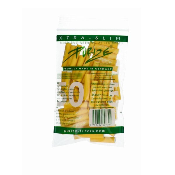 Filtre à charbon actif PURIZE® - XTRA Slim Size Jaune 50x