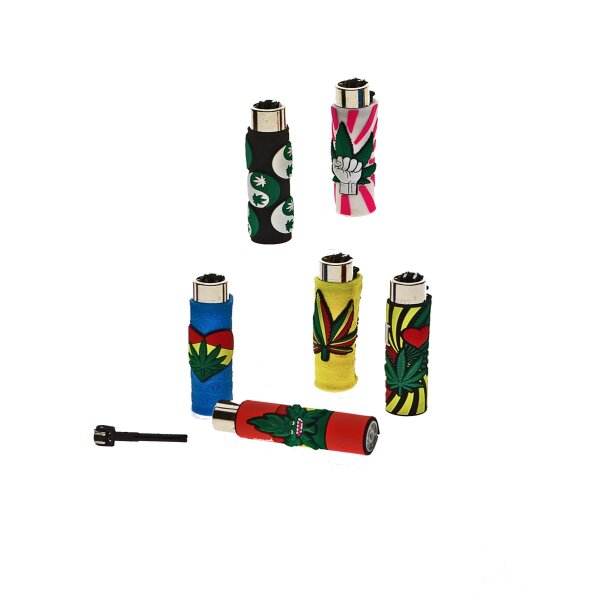Clipper lighter with silicone cover - Hemp Leaf