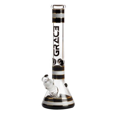 Grace Glass Bong Striped Series - black