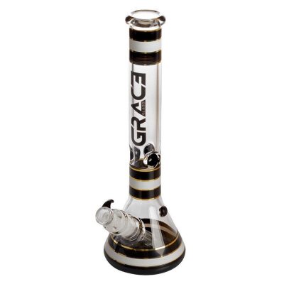 Grace Glass Bong Striped Series - black