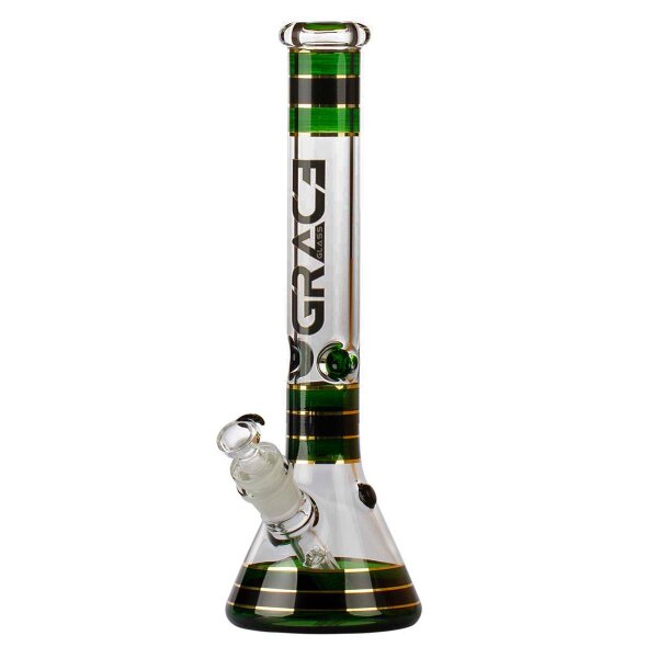 Grace Glass Bong Striped Series - green