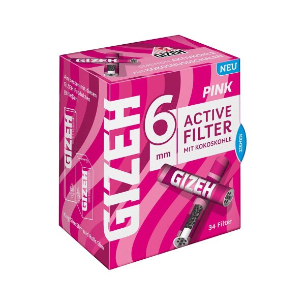 Gizeh ACTIVE Filtre Slim 6mm rose