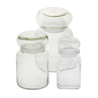 Square Pharmacy Jar with glass plug