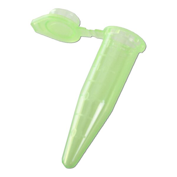 Reaction vial with lid and scale 1.5ml  - green