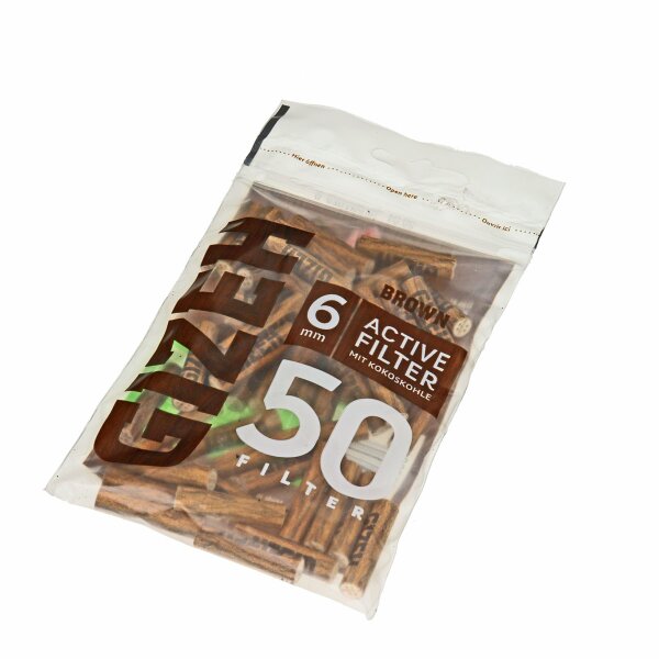 Gizeh activated charcoal filter Slim 6 mm Brown