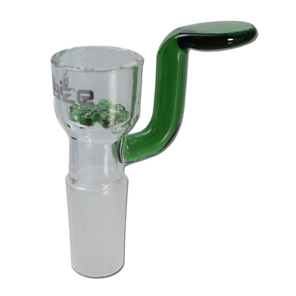 Blaze glass bowl with screen + handle 14.5 greem