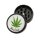 Aluminium Grinder Black Leaf "Hemp Leaf" 5 cm