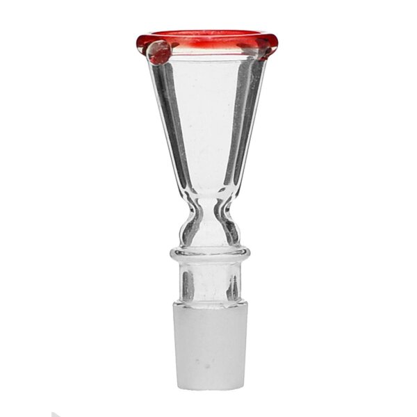 Glass bowl conical with rim 18.8 red