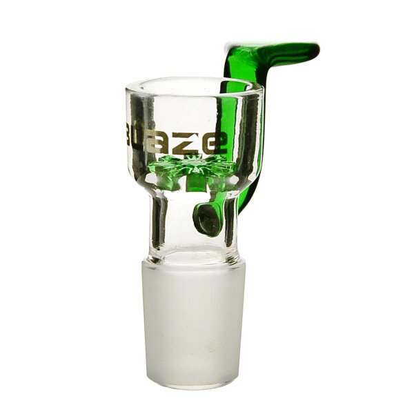 Glass bowl with  screen/ handle 18.8 green
