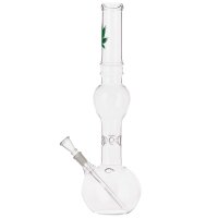 Ice bong with belly hemp leaf 39cm